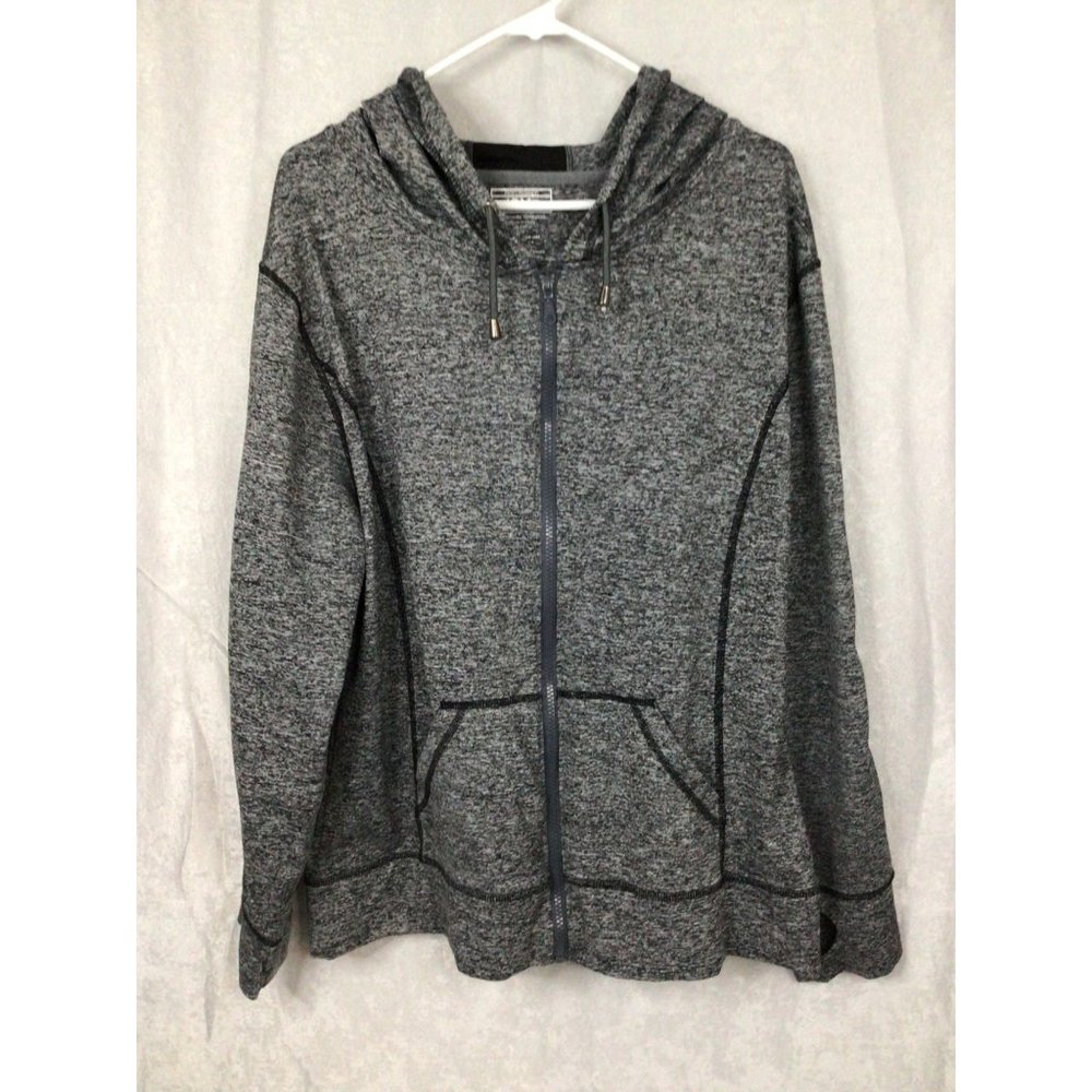 JGX Performance Hooded Jacket Size 3X Gray Black Quick Dry Comfort Women's